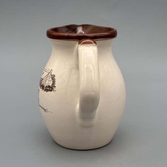 Vintage Habitant Crocks Potteries Ceramic 6" Pitcher Glaze and Rural Farm Scene - Picture 5 of 8